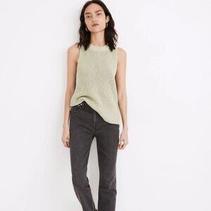 Madewell Shaker Sweater Tank in Mint 100% Cotton
